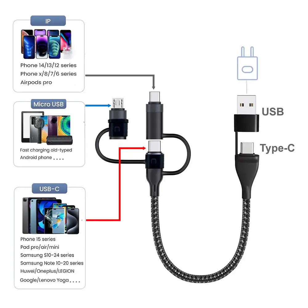 Cable de carga 5 en 1 100cm
